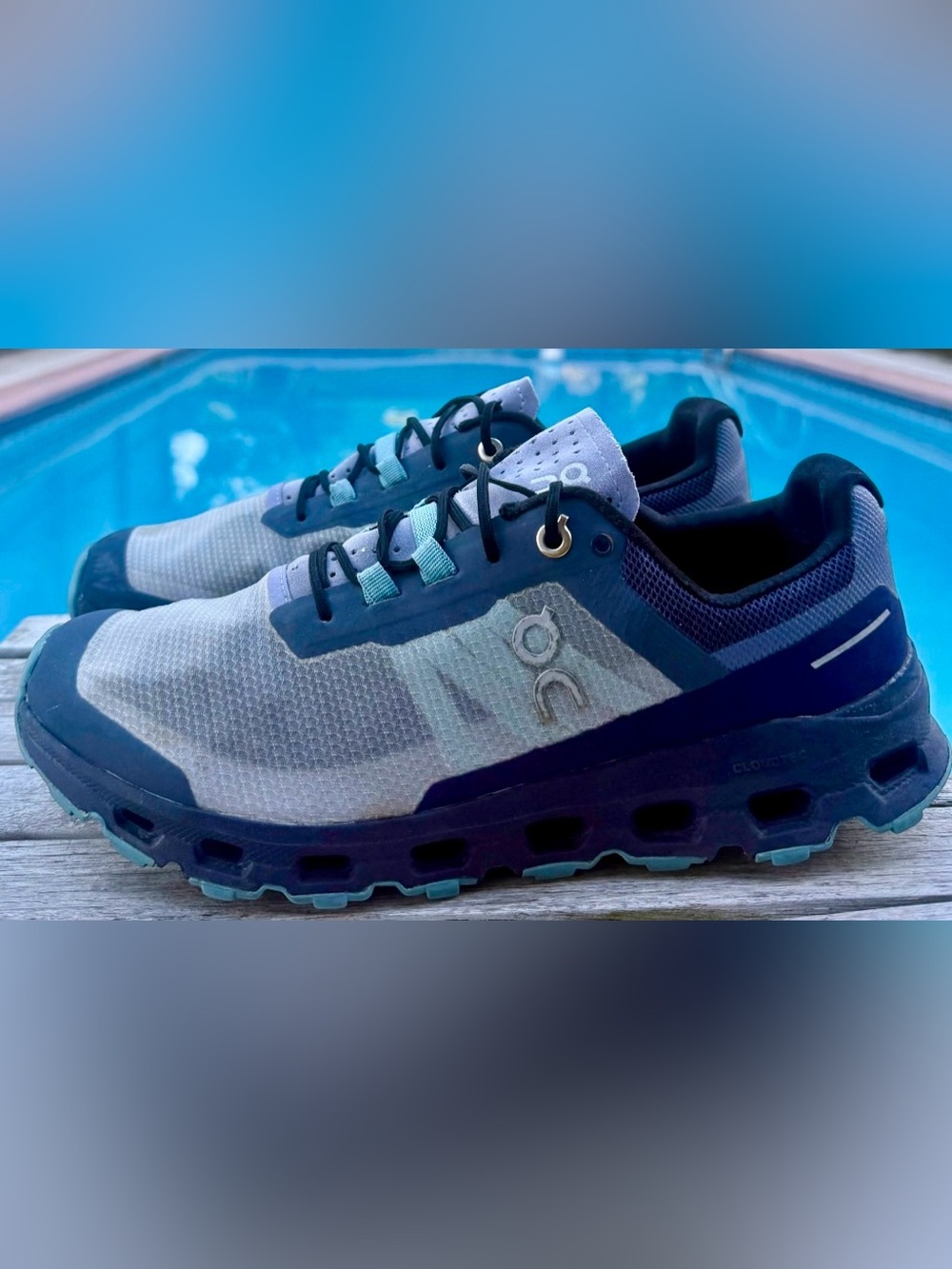 On Cloud Running Cloudvista Navy Wash Trail Running Shoes Sneakers Women’s Sz.9